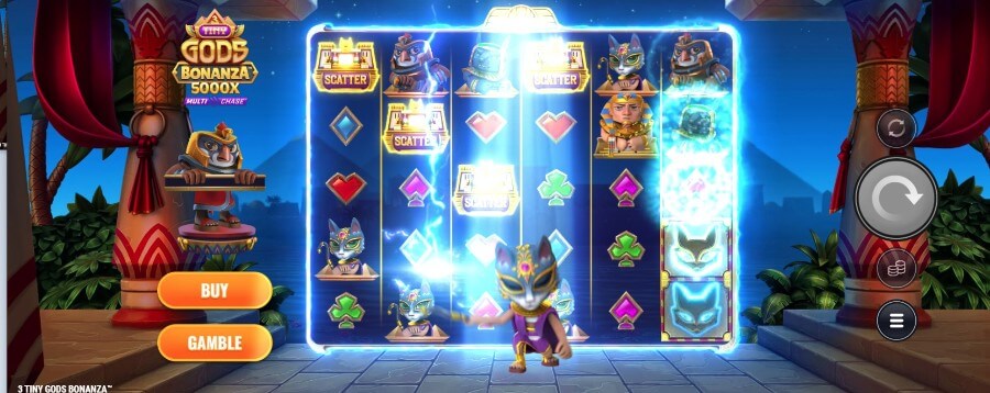 Funzione di 3 Tiny Gods Bonanza