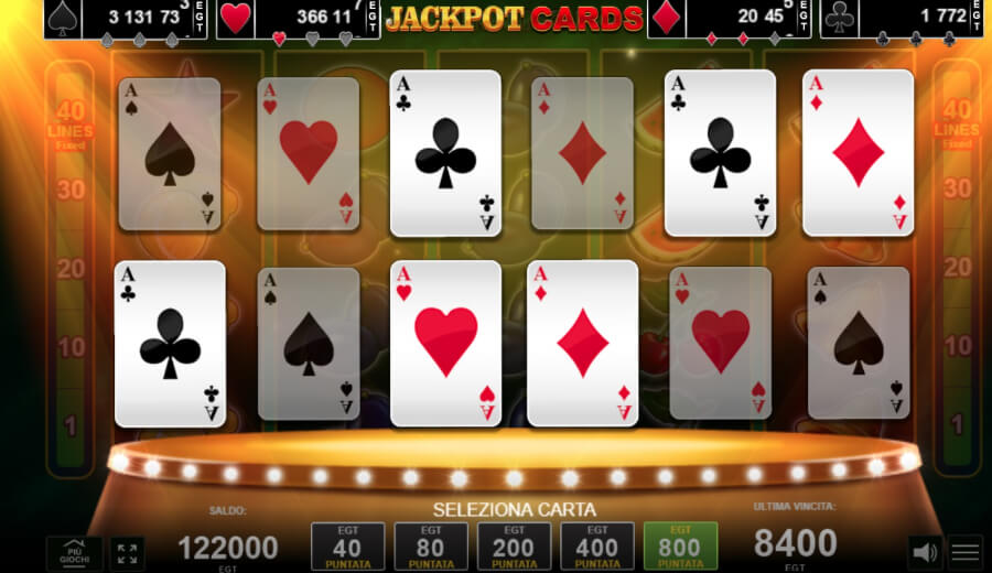 Funzione jackpot cards sulla slot 40 Burning Hot