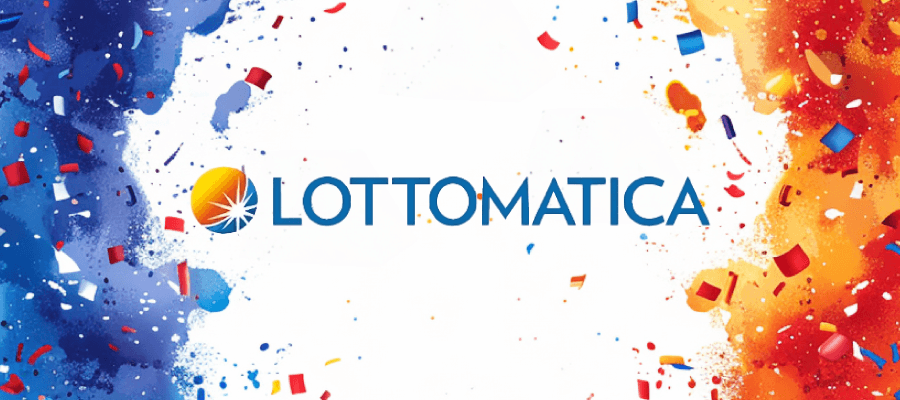Logo di Lottomatica e festeggiamenti