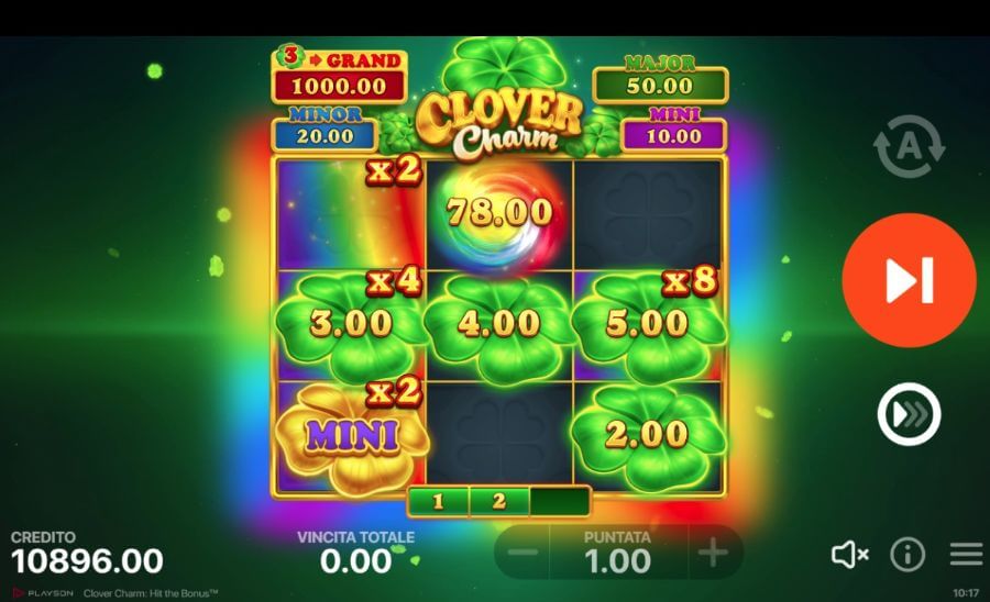 Schermata di gioco della slot