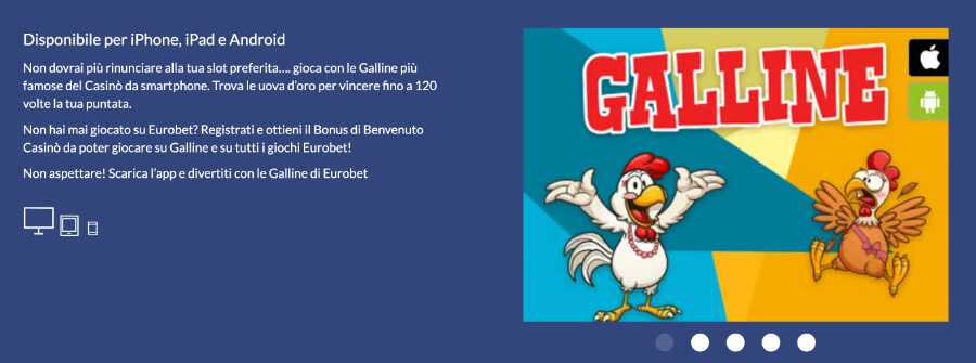 App ufficiale Galline Eurobet Casino