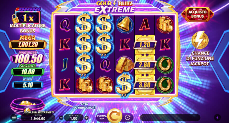 Schermata di gioco di Gold Blitz Extreme