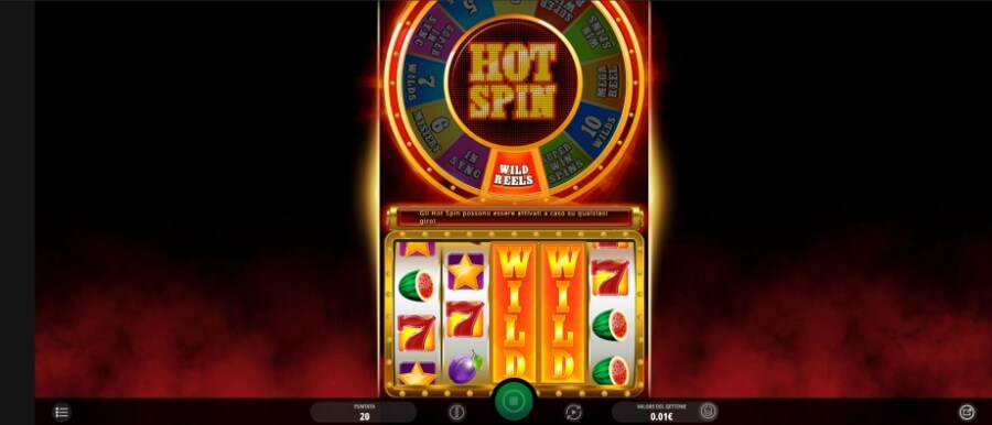 Schermata di gioco di Hot Spin