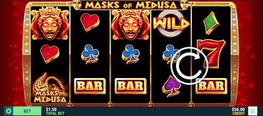 Masks of Medusa schermata della slot machine
